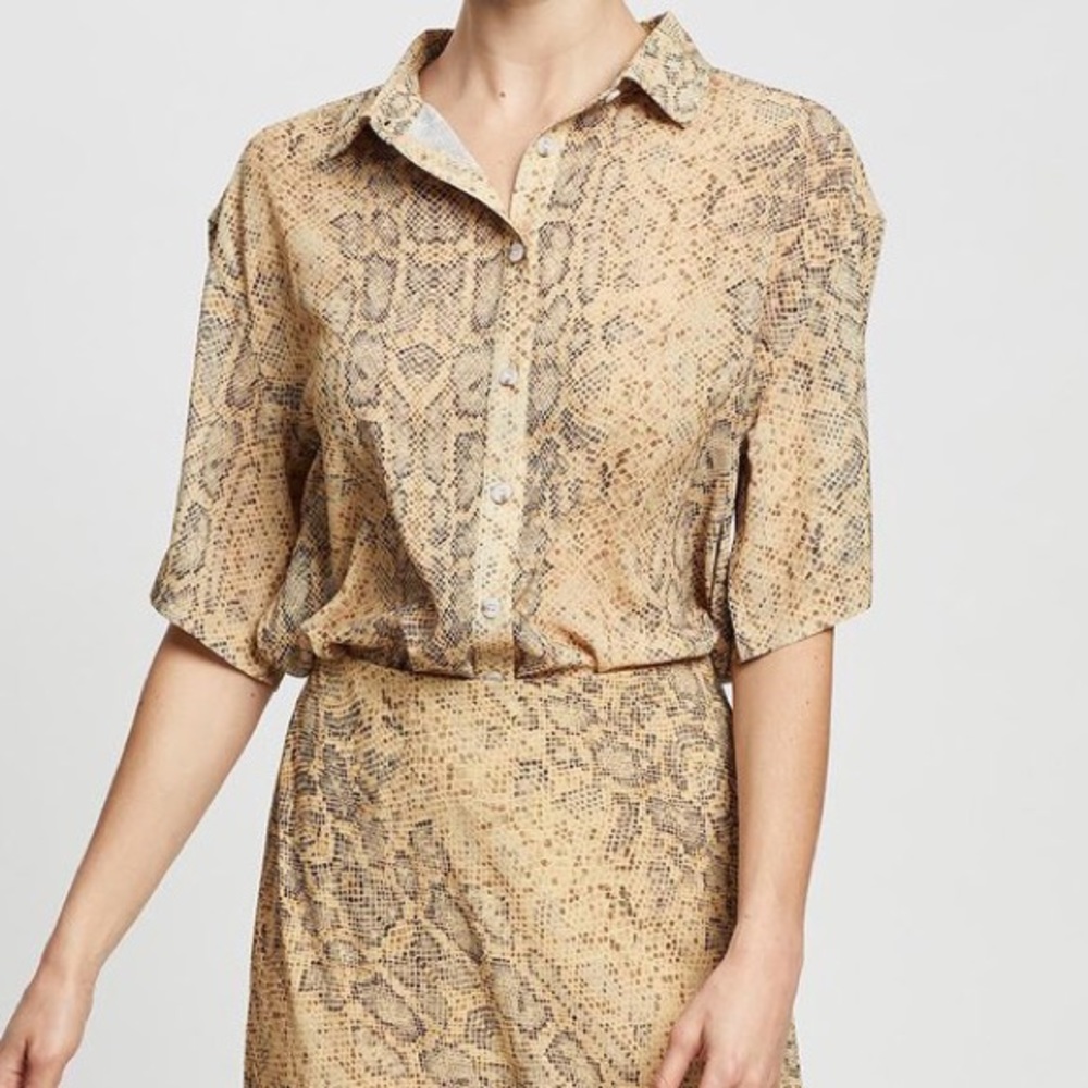 THIRD FORM Animal Instincts Snakeprint Blouse